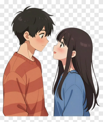 Anime Couple Sharing A Tender Moment PNG