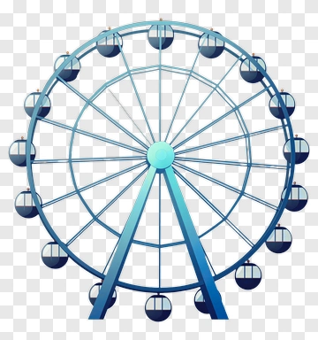 Blue Ferris Wheel PNG