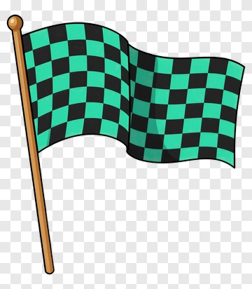 Checkered Flag On Wooden Pole PNG
