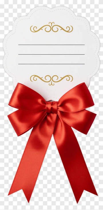 Red Ribbon Certificate With Gold Accents PNG