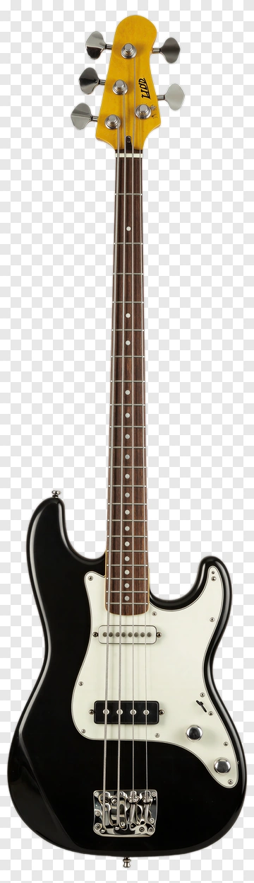 Black Electric Bass Guitar PNG