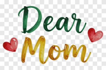 Dear Mom Handwritten Message PNG