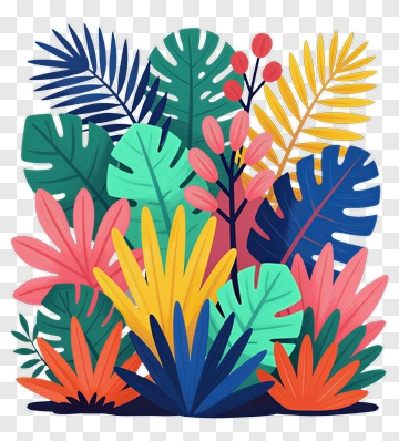 Vibrant Tropical Plants Collection PNG