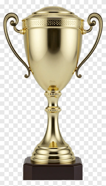 Golden Trophy With Ornate Handles PNG