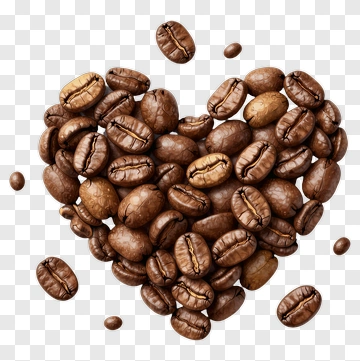Heart Shape Made Of Coffee Beans PNG