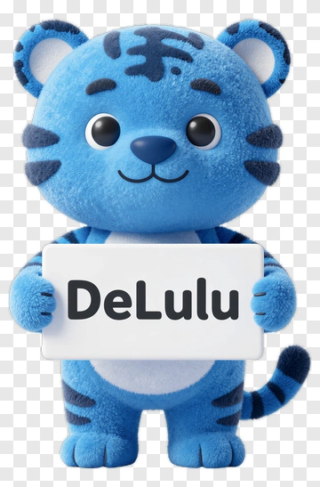 DeLulu Blue Tiger Character PNG