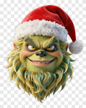 Grinch In Santa Hat PNG
