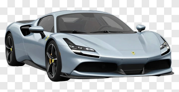 Light Blue Ferrari Sports Car PNG