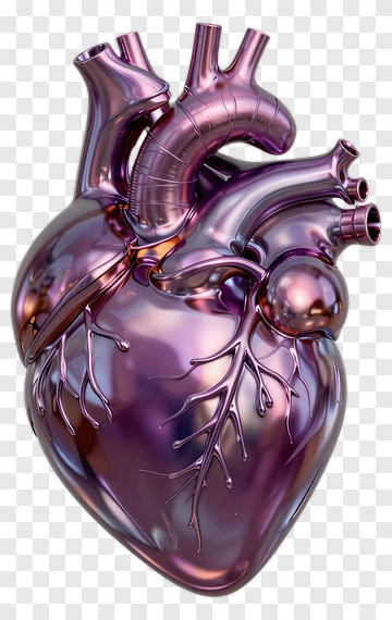 Metallic Purple Heart PNG