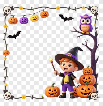 Happy Halloween Witch Child PNG