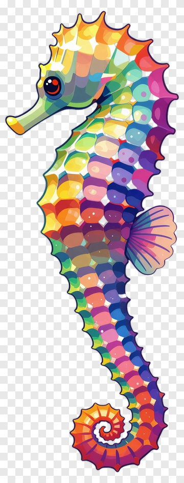 Colorful Seahorse PNG
