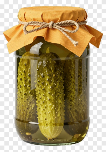 Glass Jar Of Pickled Cucumbers PNG