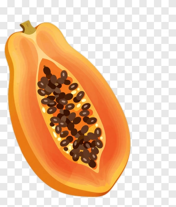 Sliced Papaya With Seeds PNG