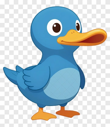 Blue Cartoon Duck PNG