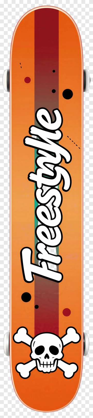 Orange Freestyle Skateboard PNG