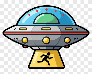 UFO With Running Figure PNG