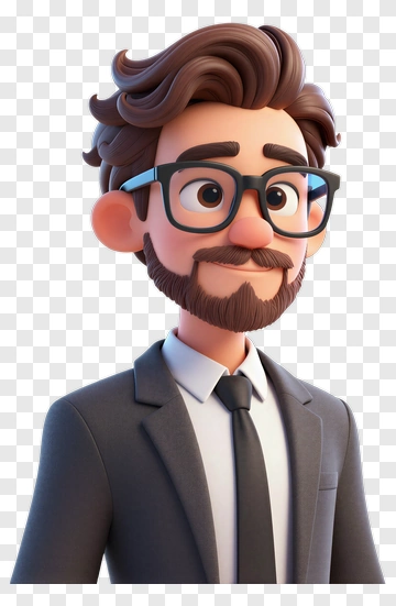 Cartoon Man With Glasses And Beard PNG