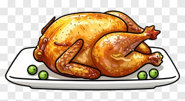 Roasted Turkey With Peas PNG