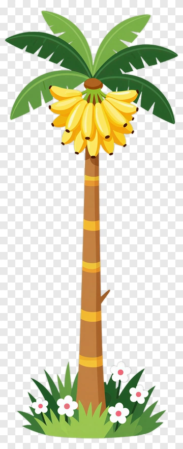 Banana Tree With Yellow Fruit PNG