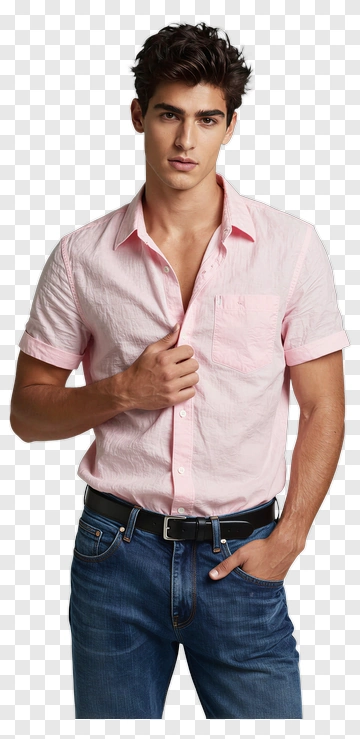 Man Wearing Pink Shirt PNG
