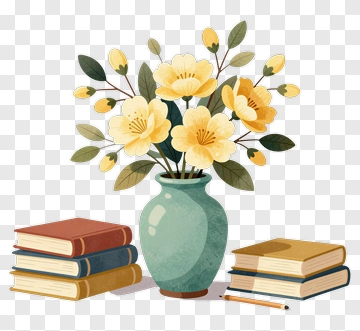 Happy Teachers Day With Flowers And Books PNG