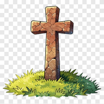 Stone Cross In Grass PNG