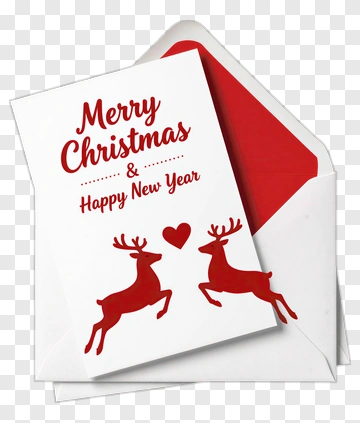 Merry Christmas Reindeer Card PNG
