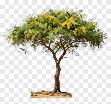 Tree With Green And Yellow Leaves PNG