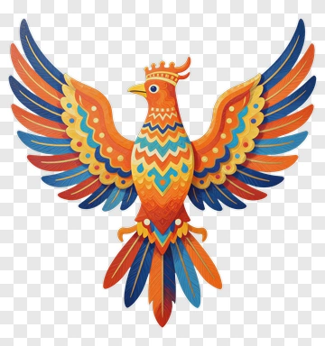 Colorful Mythical Phoenix PNG