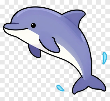 Cute Dolphin Jumping PNG