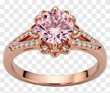 Elegant Pink Gemstone Ring PNG