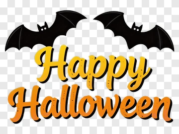 Happy Halloween With Bats PNG