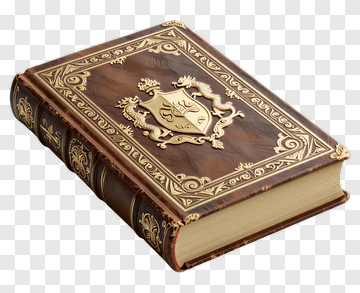 Ancient Book With Gold Emblem PNG