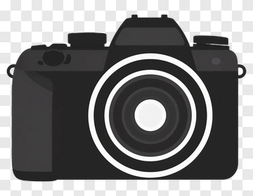 Black Camera With White Lens PNG
