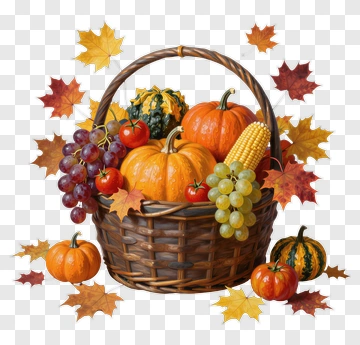 Autumn Harvest Basket PNG