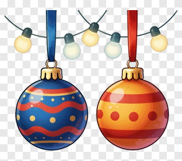 Blue And Orange Christmas Ornaments PNG