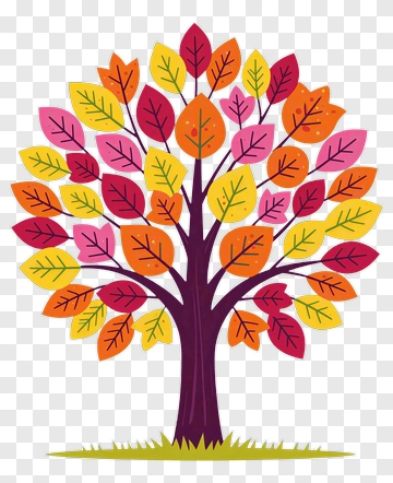 Autumn Tree With Colorful Leaves PNG
