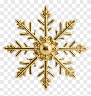 Golden Snowflake Ornament PNG
