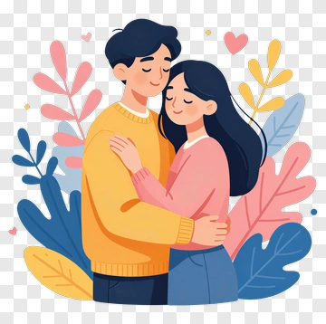 Couple In Romantic Embrace PNG