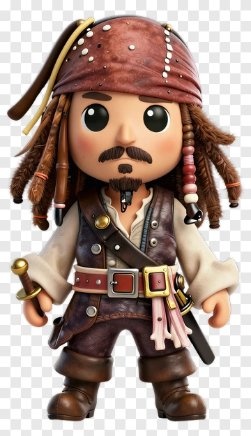 Pirate Figurine With Sword And Hat PNG