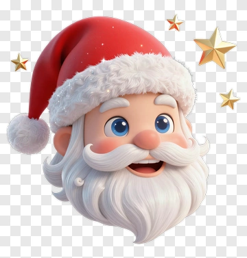 Santa Claus With Golden Stars PNG