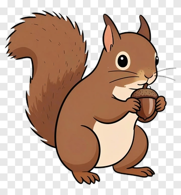 Squirrel Holding Acorn PNG