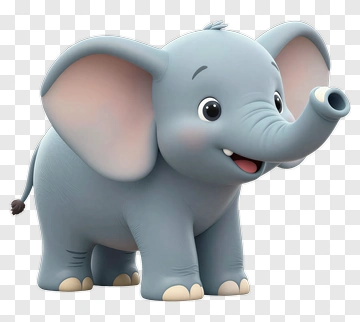 Cute Cartoon Elephant PNG