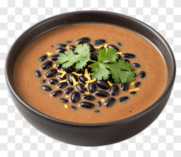 Black Bean Soup With Cilantro And Cheese PNG