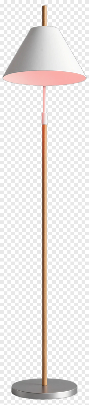 Modern Floor Lamp With Conical Shade PNG