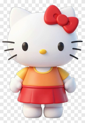Hello Kitty In Orange And Red Outfit PNG