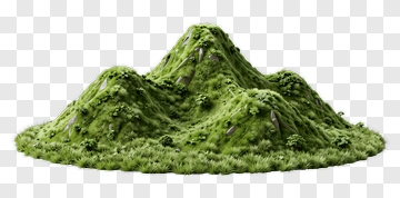 Green Mountain With Grass And Rocks PNG