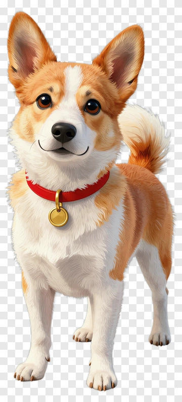 Corgi Dog With Red Collar PNG