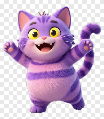 Purple Striped Cat PNG