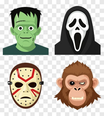 Four Horror Movie Characters PNG